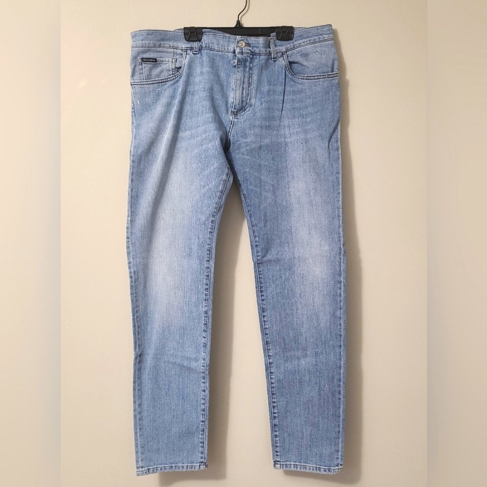 NWOT DOLCE & GABBANA 👑 New Royal Vintage Lightwash Skinny Jeans 👖- 42” Waist - Picture 2 of 9